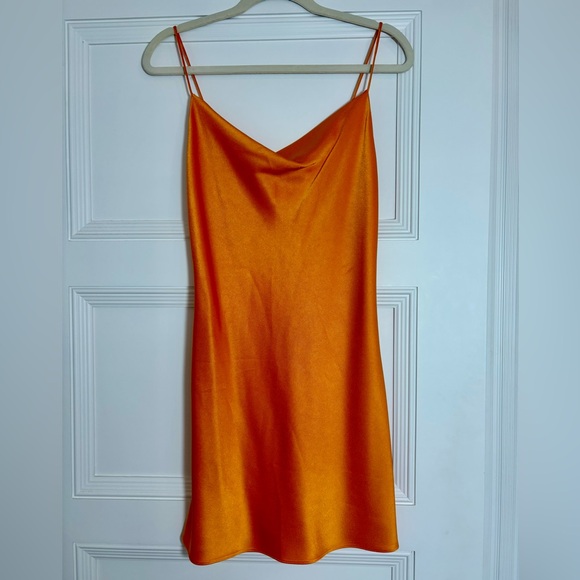Alice + Olivia Orange Mini Slip Dress | Size: 2 - Picture 3 of 6